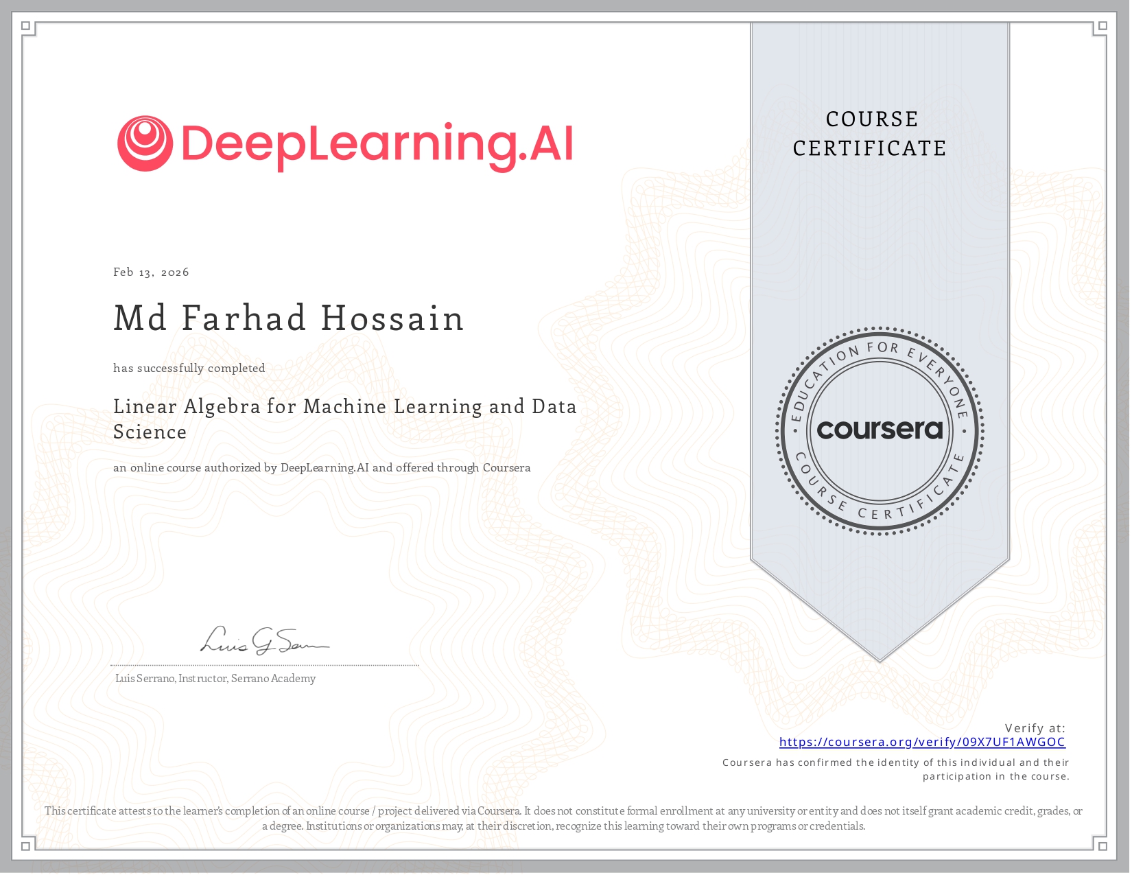 Certificate 1